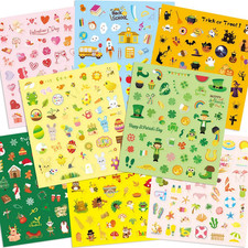 16 Sheets Holiday Stickers Assortment, 800 Seasonal Stickers for Kids
