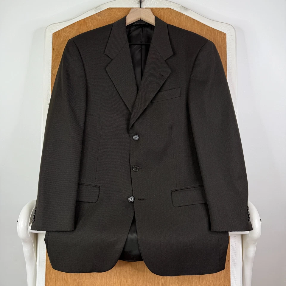 Terno Jack Victor Masculino 38R Verde 3 Botões 100% Lã Calça Lona 34x28 Plissada - Imagem 2 de 4