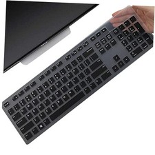Keyboard Cover Skin for Dell KM636 KB216 KB216t KB216d KB216p Wired  Black