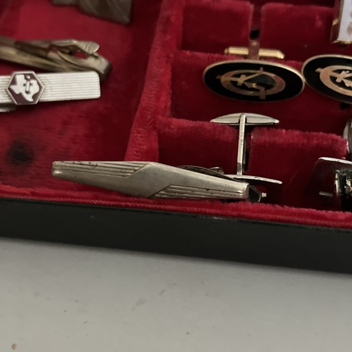 Vintage Manschettenknöpfe und Clips in Vintage Box. EUC. - Bild 6 von 16