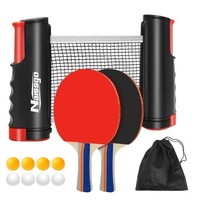 TischtennisschläGer Set Profi, 2 SchläGer + Netz + 8 BäLle + Tragetasche