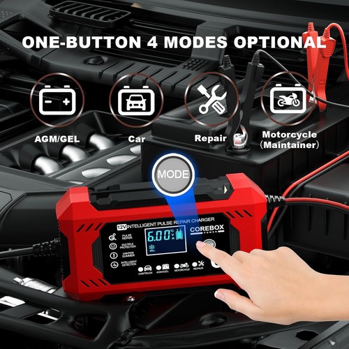 High-Efficiency 12V Battery Charger—6 Amp Smart Maintainer with Safety Features - Picture 6 of 10