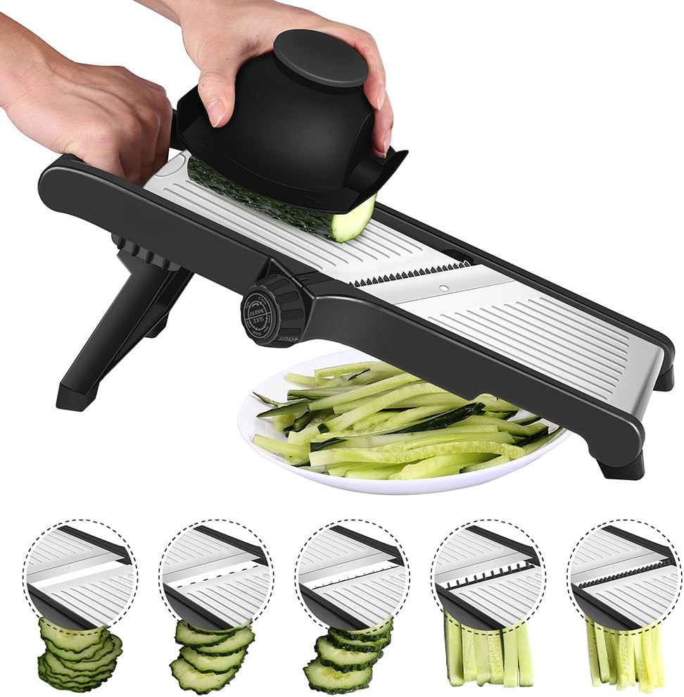 Affettatrice Mandolina Professionale Acciaio Inox con Guanti Antitaglio