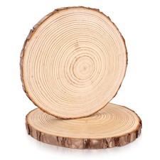 2 Pack Nature Unfinished Round Wood Slices, 8-9 Inches Wooden Circle, Large W...