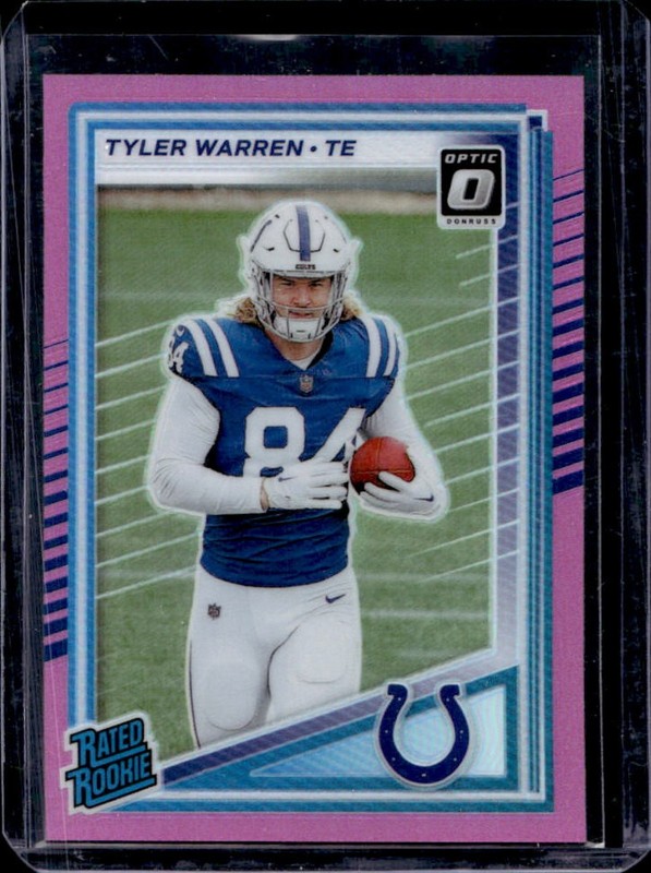 2025 Panini Donruss Tyler Warren Optic Rated Rookie Preview Pink RC #337 Colts