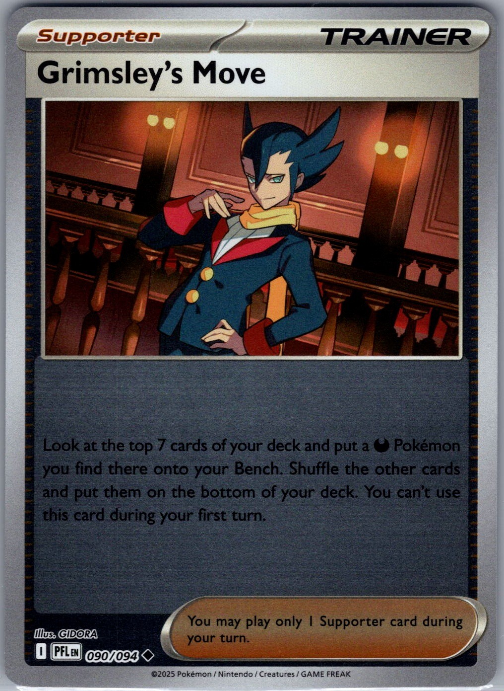 Grimsley's Move Reverse Holofoil Uncommon ME02: Phantasmal Flames 090/094 NM