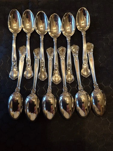 Gorham Chantilly Sterling Silver Demitasse Spoons 1895 Set of 12  NO MONOGRAM