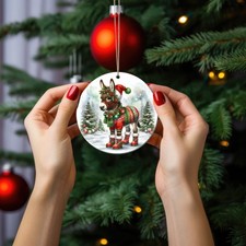 Christmas Donkey Ceramic Ornament Christmas Decoration