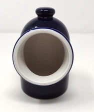 BIA Cobalt BLUE Ceramic Salt Pig Cellar Hand Glazed Wide Mouth Glossy