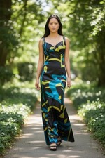 Forever Yours Formal Prom Dress Open Back Sequin Strap Maxi Gown Size S