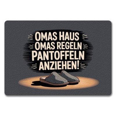 Omas Haus, Omas Regeln Pantoffeln anziehen im Vintage-Stil Fußmatte in 35x50 cm
