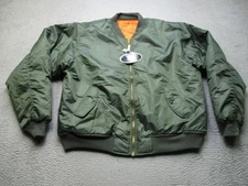 Rothco MA-1 Flight Jacket Mens 5XL Green Bomber Nylon Orange Lining Military