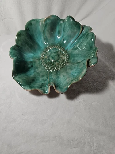 Stangl Pottery Green Terra Rose Bowl #3410 9 Vintage MCM