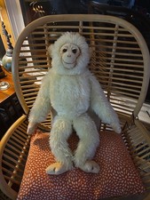 Orangutan, Chimpanzee, Monkey, White Plush 27", Bell in Ear, Vintage
