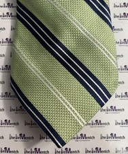 NORDSTROM Silk Green Striped Design Adjustable Neck Tie 3.5  New Without Tags 