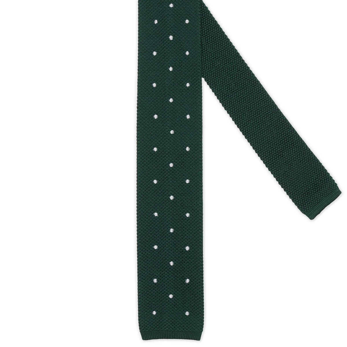 Cravate 100% Soie Mattabisch Napoli - Motif Micro Paisley Vert Foncé - Largeur 8,5 Cm