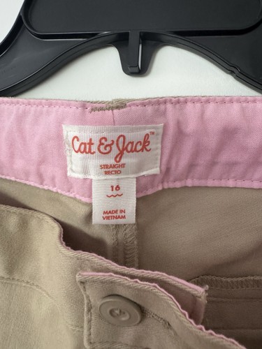 Cat & Jack Girls Straight Fit School Uniform Chino Pants Size 16 Color Beige - Picture 3 of 12
