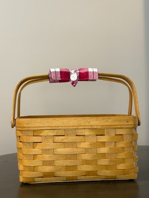 2009 Longaberger Lunch Box Basket   12''x7'' Rectangle   Picnic Plaid