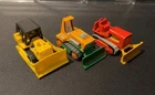Matchbox Lesney Bulldozer Lot x3 - 79 Yellow Big Bull No.12 & Case Tractor No.16