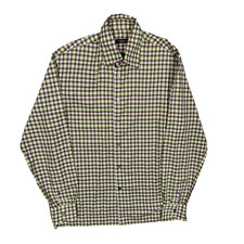 Canali Dress Shirt Plaid Italy Long Sleeve Soft Cotton 15.5 Medium