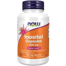 NOW Supplements, Inositol 500 mg, Healthy 100 Count Pack of 1 , White