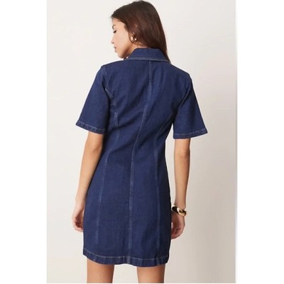 Abercrombie & Fitch Denim Dress Zip Skater Mini Aline Stretch Dark Wash XXL  Y2K | eBay