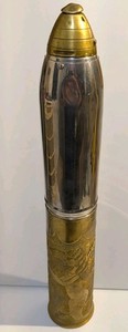 Rare Gorham WWI 18-Pounder Shrapnel Shell Cocktail Shaker Set Trench Art Marine