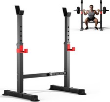 Estante de Sentadillas Ajustable, 550LBS Soporte de Barra Multifunción para Levantamiento de Pesas