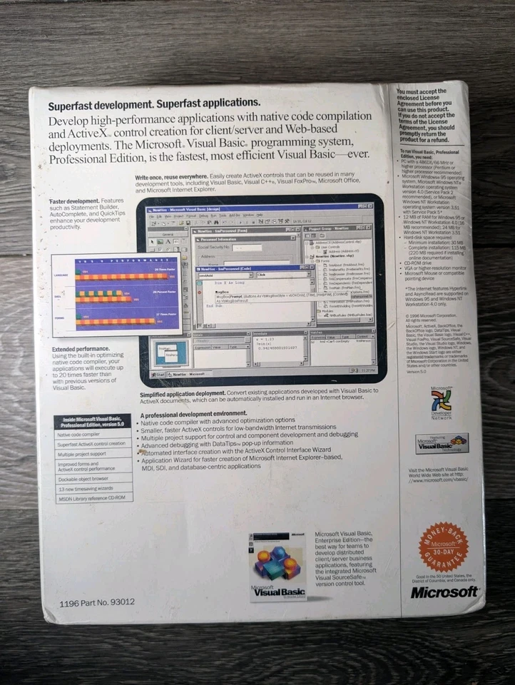 Microsoft Visual Basic Deluxe Learning Edition Version 5.0 Sealed CD-ROM NIB - Image 2 of 4