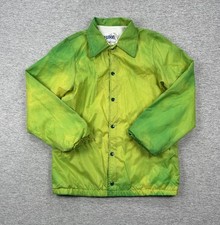 Vintage Bike Jacket Mens Small Green 4500 Windbreaker Snap Lined USA Made Retro