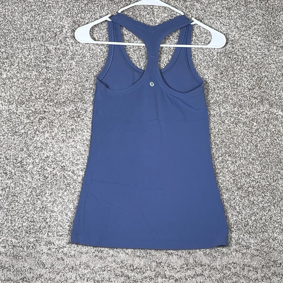 Camiseta sin mangas Lululemon Power Y para mujer 6 azul sujetador incorporado espalda deportiva yoga gimnasio Foto 2 de 4