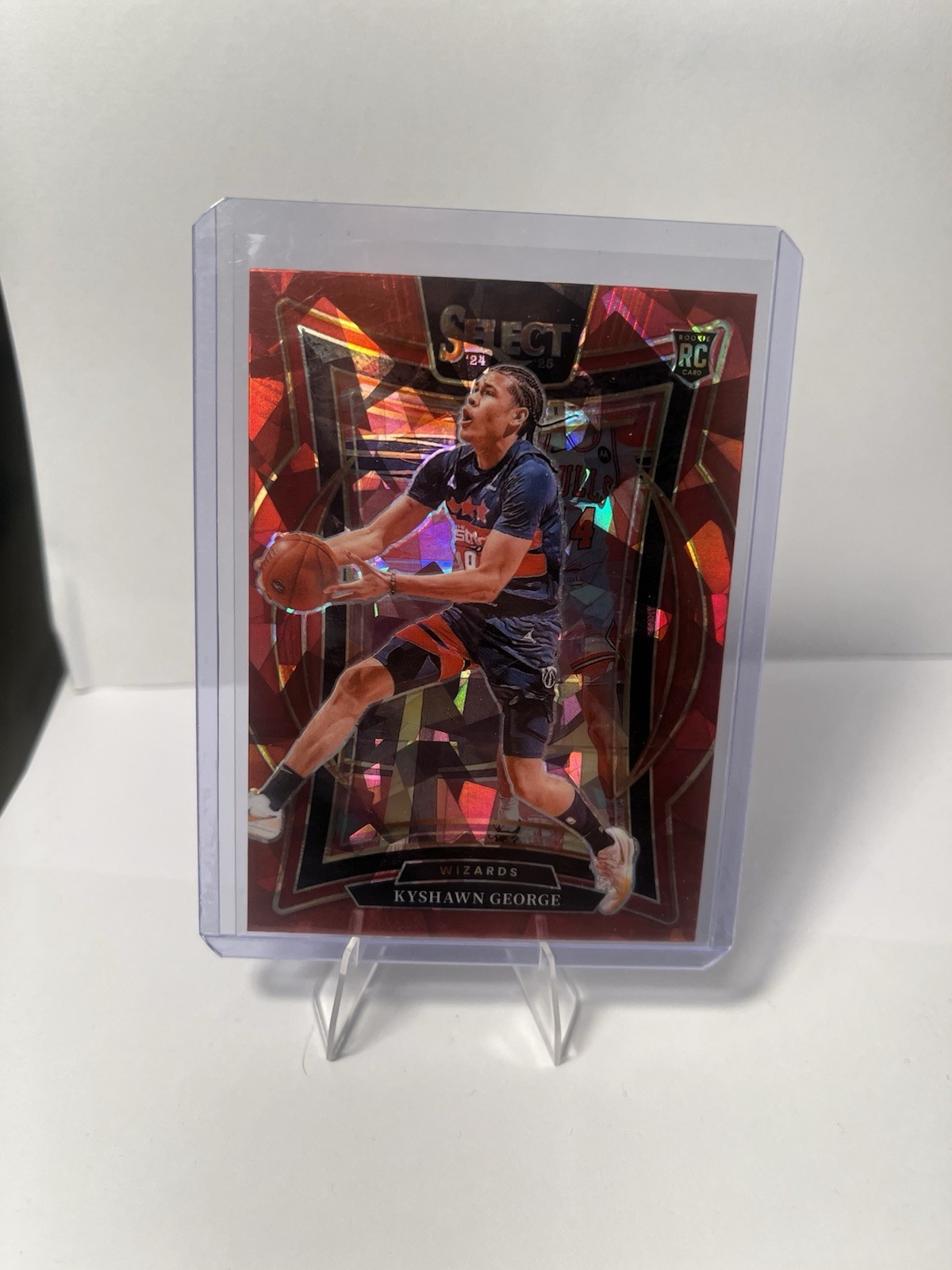 2024-25 Panini Select - Concourse Kyshawn George #85 Red Cracked Ice Prizm (RC)