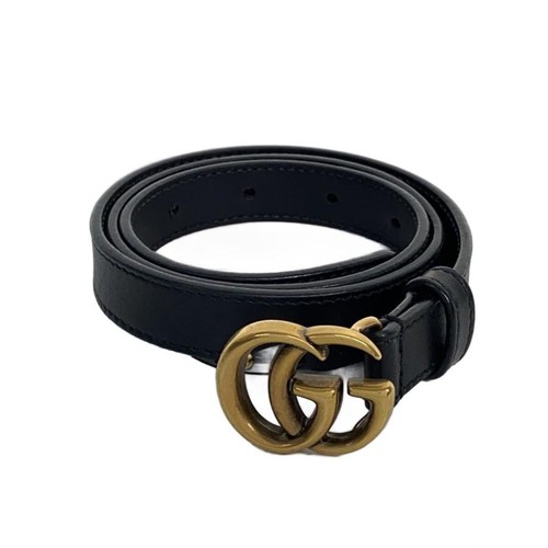 Used GUCCI◆Belt/Leather/BLK/Ladies/409417
