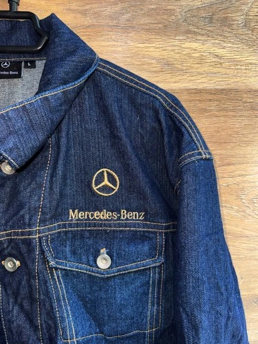 MERCEDES BENZ TRUCKER DISTRICT TRUCK DENIM JACKET EMBROIDERED SIZE L image 3