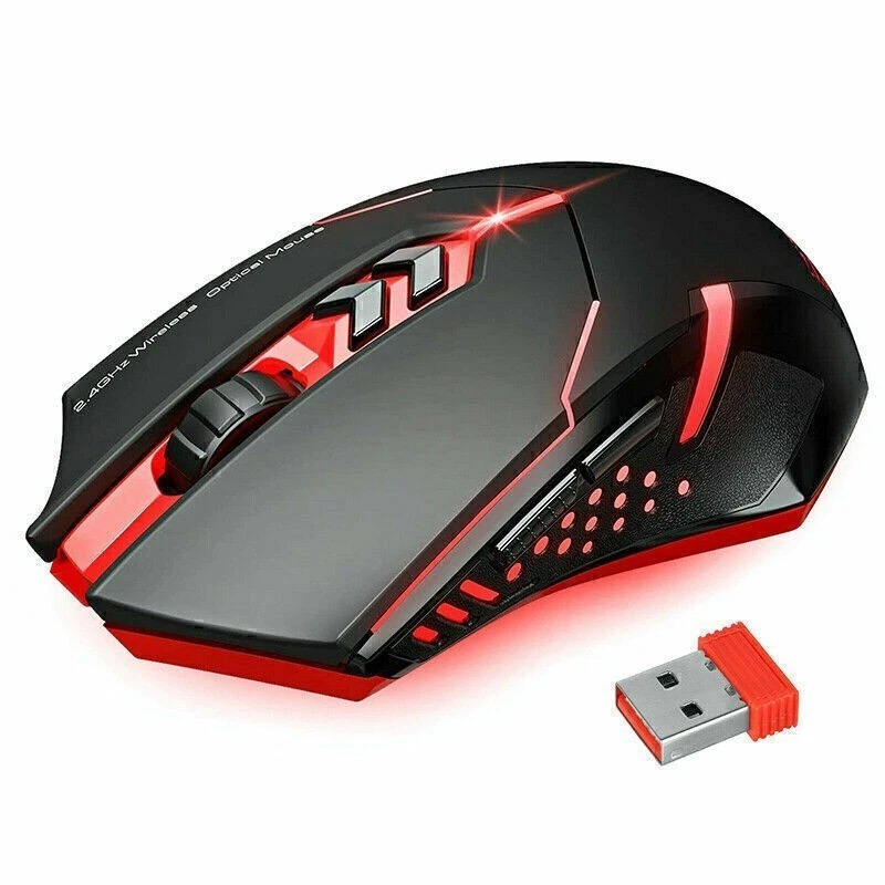 Rechargeable LED 2.4G Wireless Gaming Mouse 2400DPI Optical USB for PC Laptop - Image 3 of 4