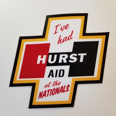 Hurst Aid sticker decal hot rod ratrod vintage look drag race Nationals 168