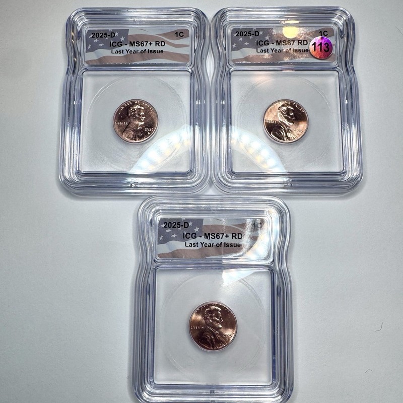 2025-D Lot of 3!!  ICG  💎(2x)MS67+💎 and (1)MS67 - Last Year of Issue 🦅