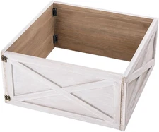 Christmas Tree Collar, Christmas Tree Base Cover, 22" L Washed White Wooden T...