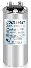 Round HVAC 25 uF/MFD Motor Run/Start Capacitor for AC Compressor and Condenser