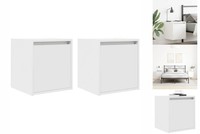 Wand-Nachttische2Er Set Weiß 38X34X40 Cm