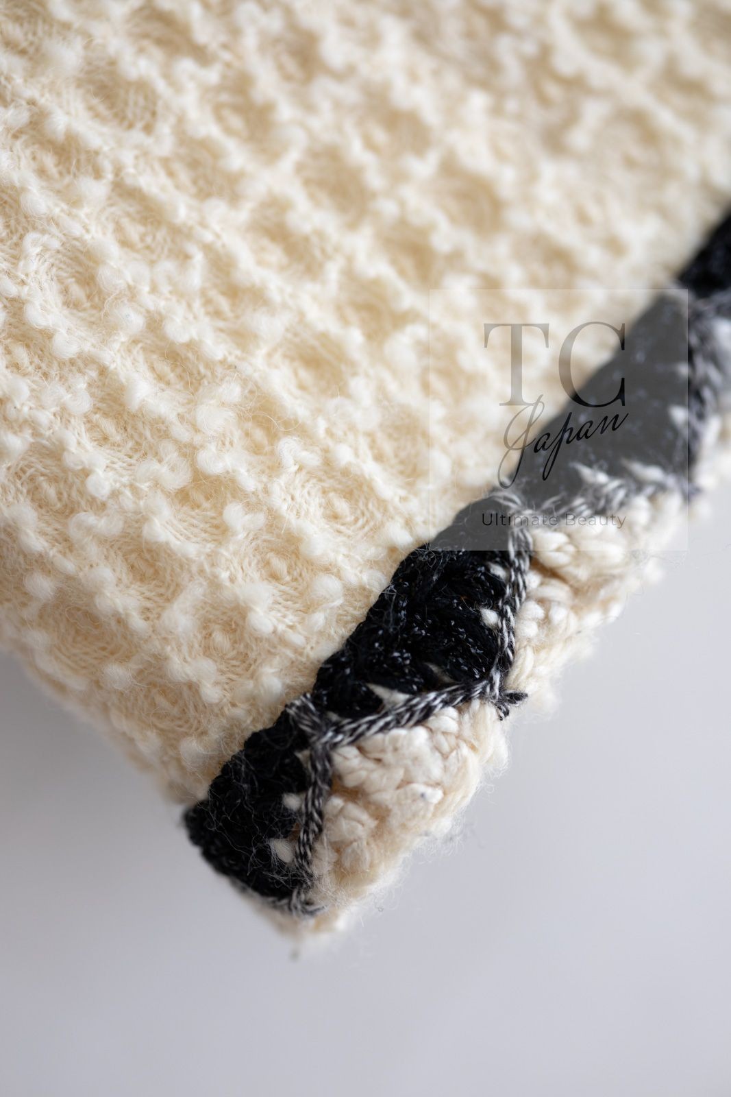 Chanel Wool Tweed Skirt Black Cream Karl Lagerfeld Rare image 8