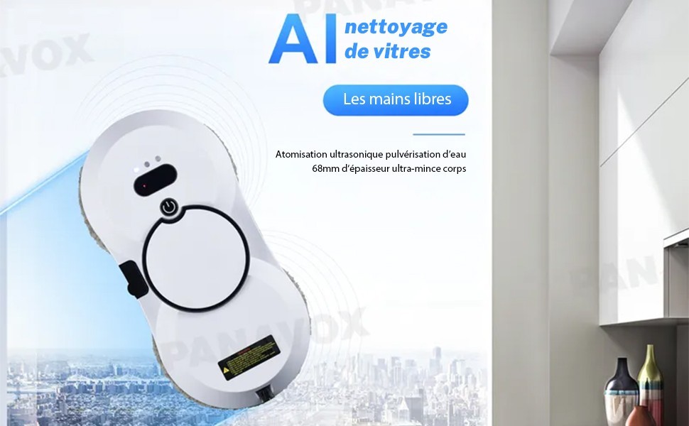 Robot nettoyeur de vitres automatique avec télécommande pour la maison