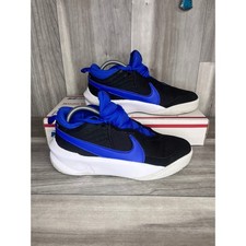 Nike Hustle D10 Basketball Shoes Kids 6.5Y Black Blue Excellent CW6735-001 Boys