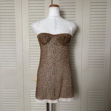 Vintage 90s D&G Dolce & Gabbana Leopard Lace Free Size Rare Designer From Japan
