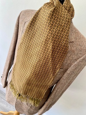 Mod 70er Herren SAMMY GOLD ECKIG RETRO MUSTER ABENDKLEID LANGER SCHAL KRAWATTE