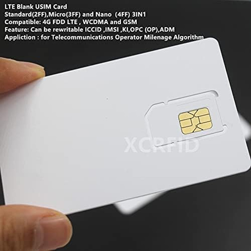 Programmable Blank 4G LTE Nano Micro SIM Card for GSM WCDMA Networks