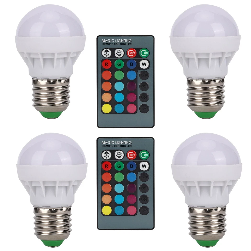 E27 RGB Color Changing Light Bulbs 40W LED Light Bulb With Remote Control For Ho - Image 3 of 4