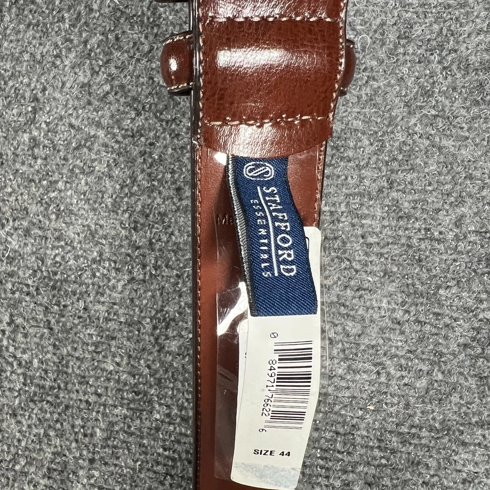 Cinturón Stafford Para Hombres 44 Marrón Cuero Genuino Nuevo con Etiquetas Nuevo Con Etiquetas Vestido Informal Foto 4 de 4