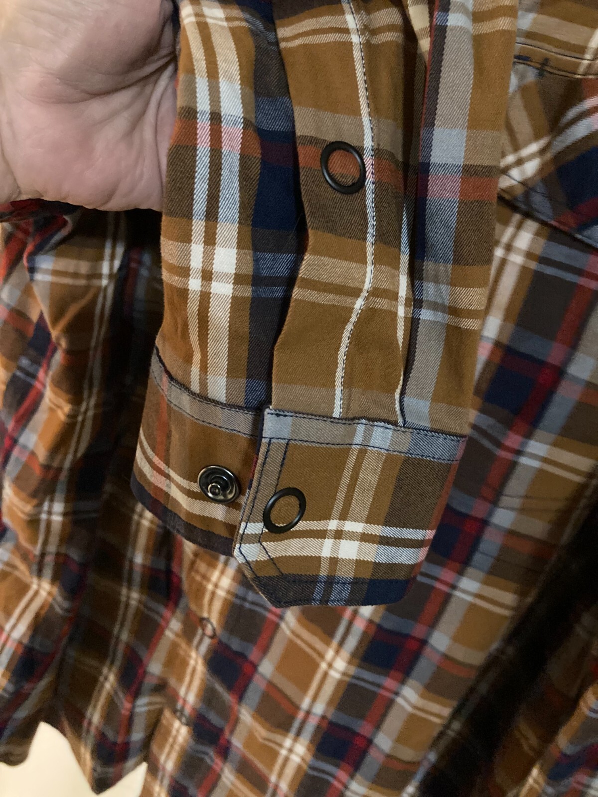 Duluth Trading Co. Standard Fit untuck Brown Plaid Shacket Snap Button Size 3xl image 5