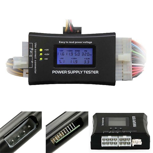 Digital Power Supply Tester PC Computer LCD 20/24 Pin 4 PSU ATX BTX ITX SATA HDD - Picture 9 of 12